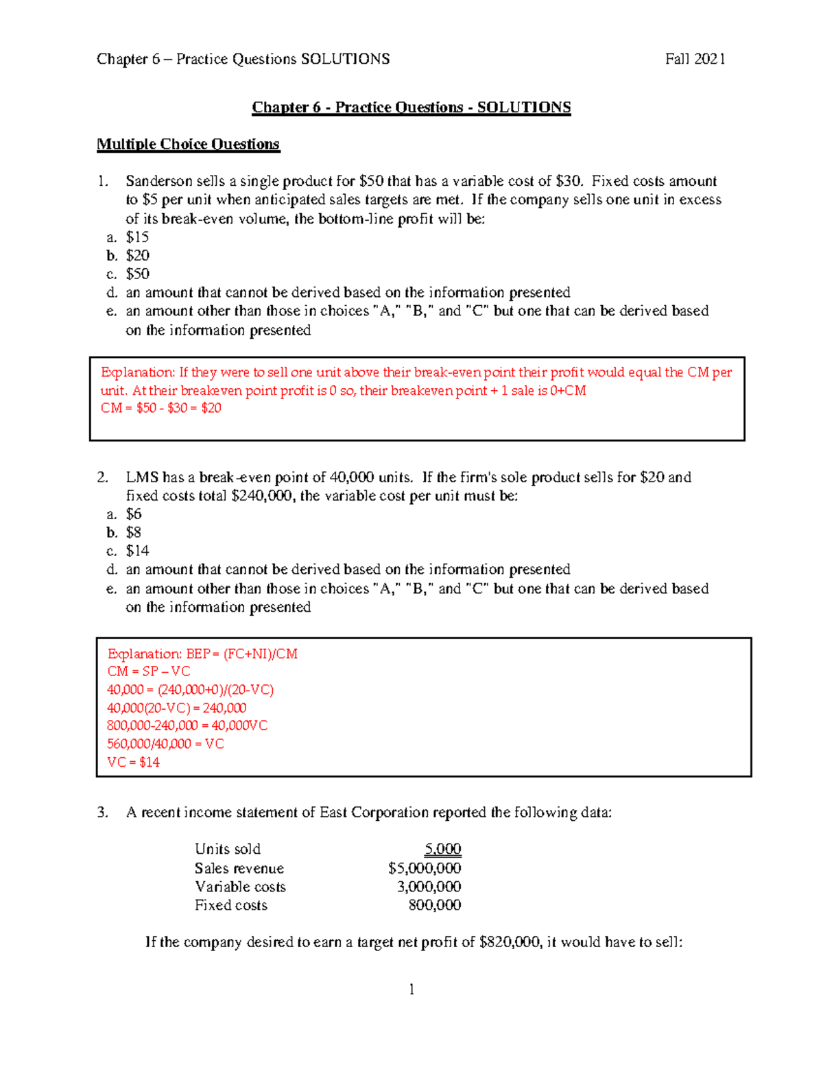 Chapter 6 Midterm Practice Questions Fall 2021 Oct 12 Solutions ...