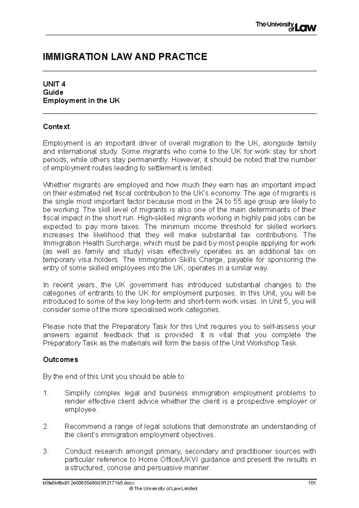 2223 imm ws04 ce01 guide t - IMMIGRATION LAW AND PRACTICE UNIT 4 Guide ...