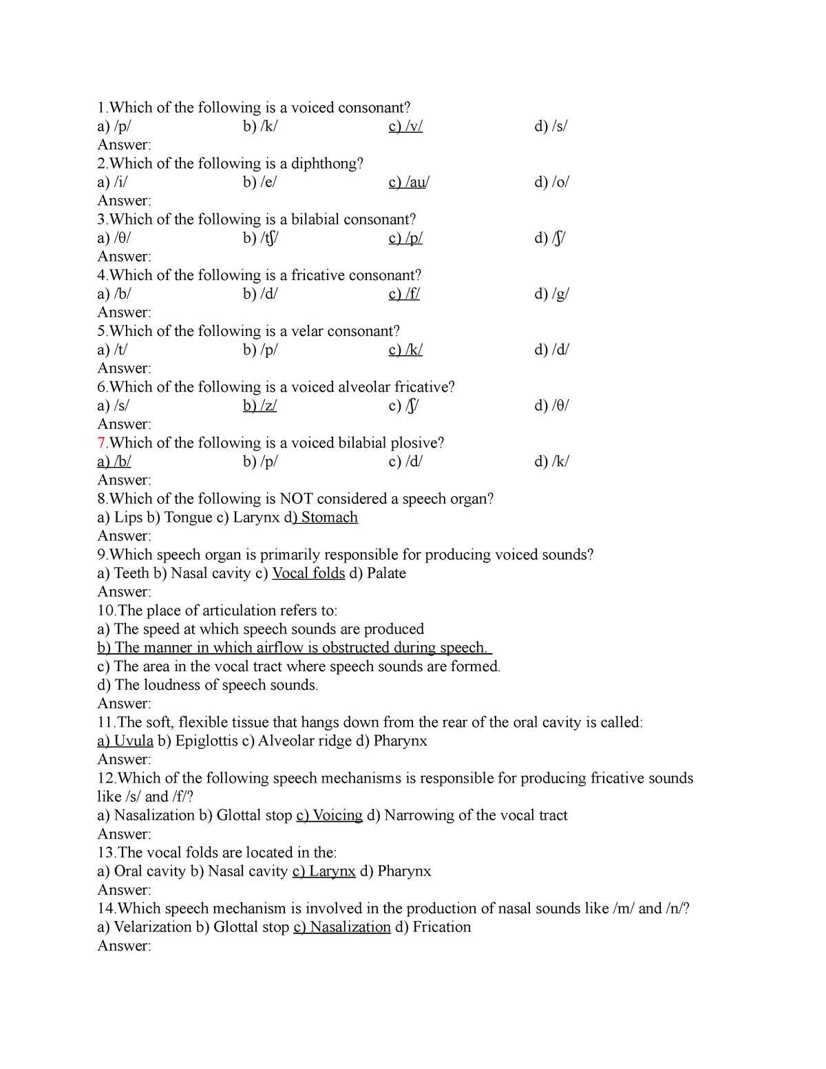 fundamentals of phonetics assignment 8 1 answers