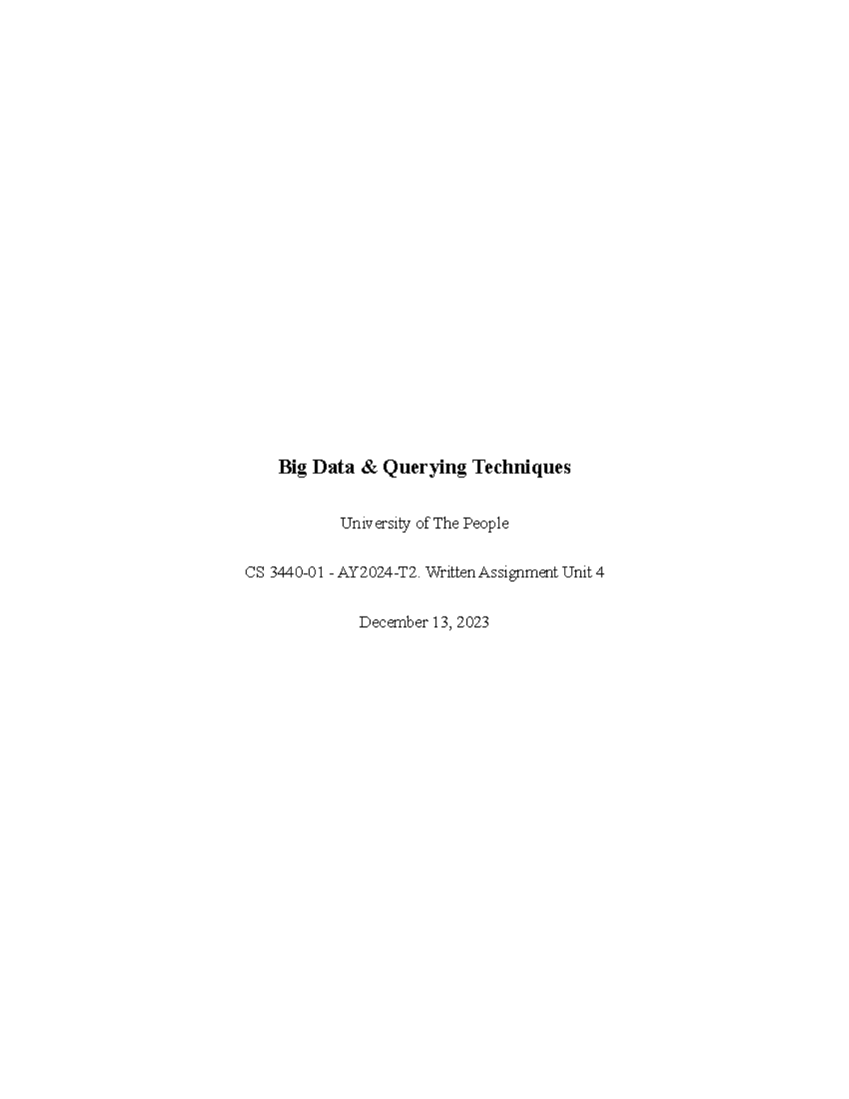 WAU4BD - dfsaasfdsafasfdsafasdf dfasdf - Big Data & Querying Techniques ...
