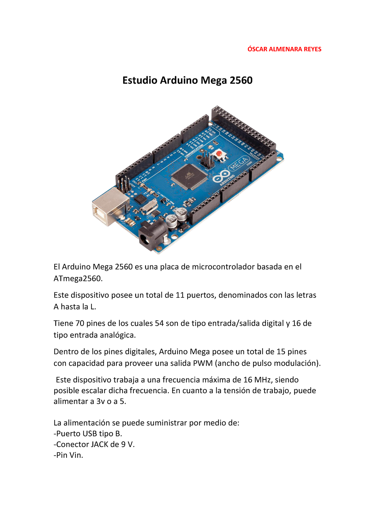 Estudio Arduino Mega 2560 - ”SCAR ALMENARA REYES Estudio Arduino Mega ...