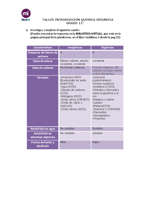 Actividad 1 Semana 1 11º Introducción A La Química Orgánica - Actividad ...