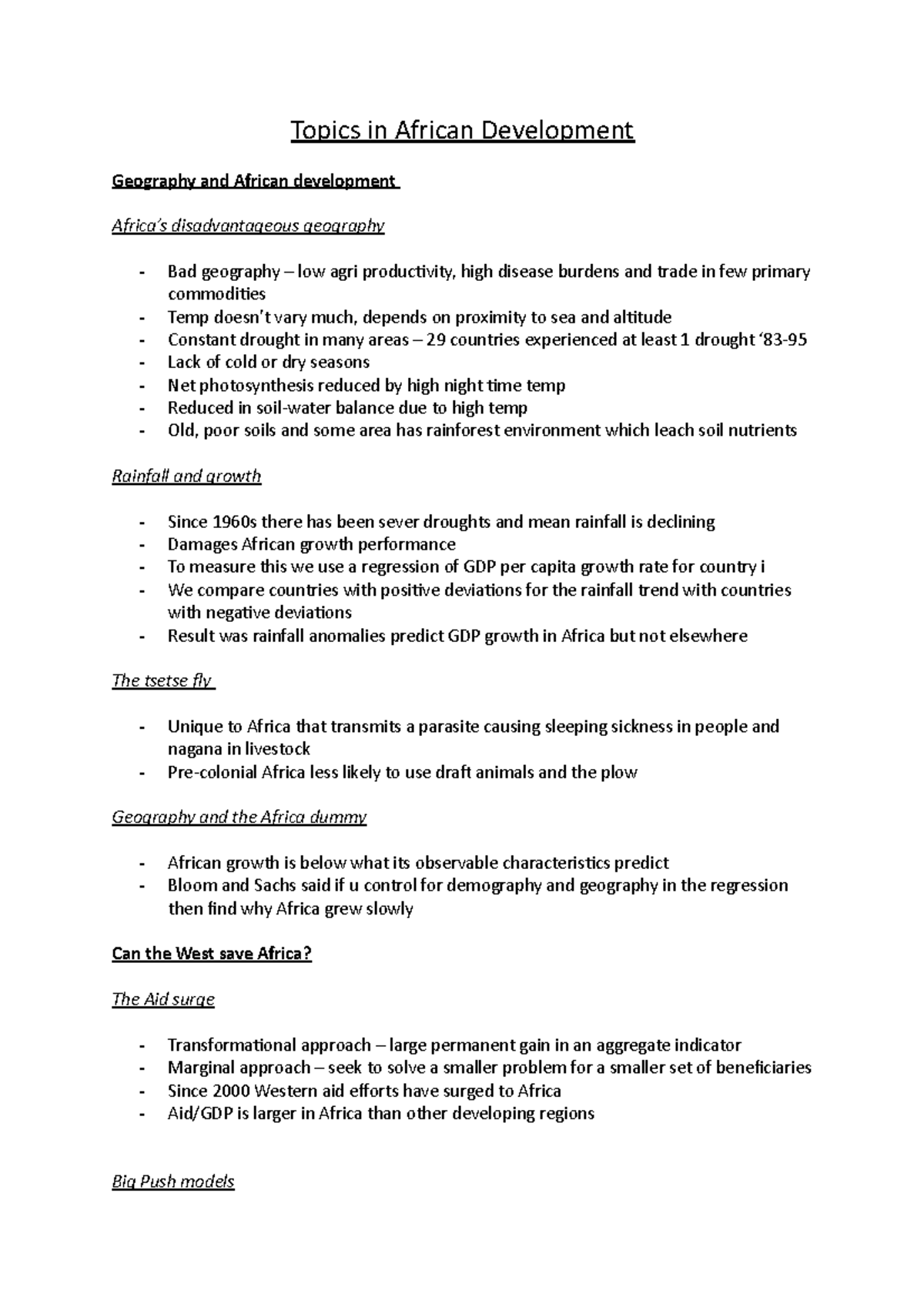 Topics in African Development - Topics in African Development Geography ...