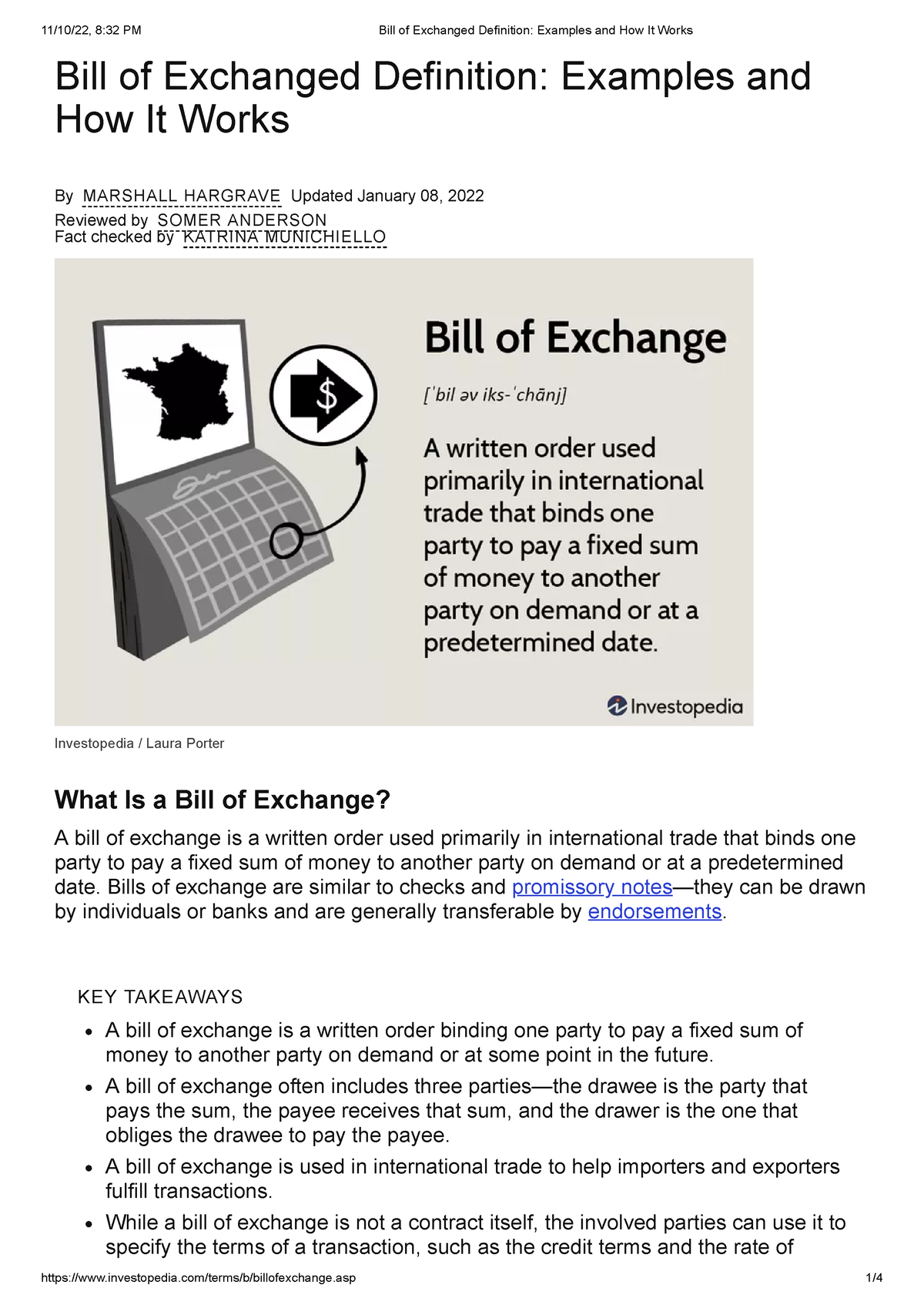 Bill Of Exchanged Definition Examples And How It Works - Investopedia ...