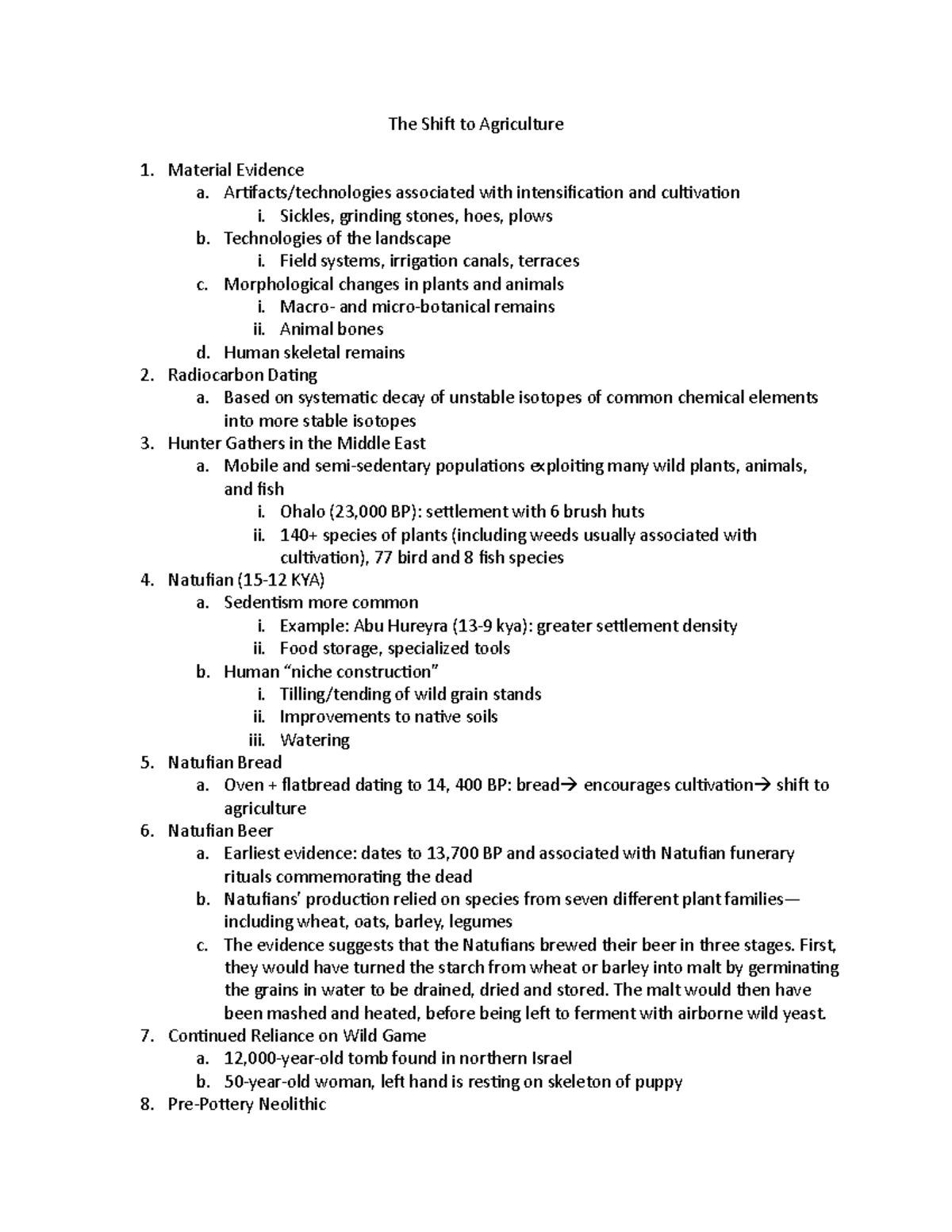 the-shift-to-agriculture-notes-the-shift-to-agriculture-material