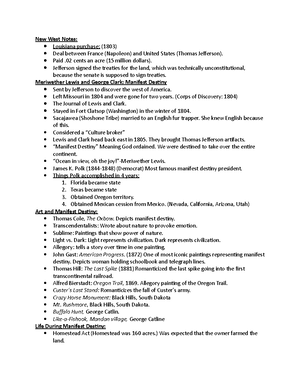 Reconstruction Notes - Dr. Clay Ouzts is the professor for this course ...
