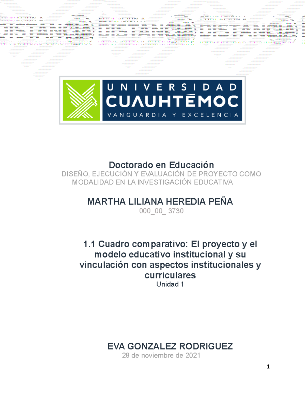  Cuadro comparativo. El proyecto y el modelo educativo institucional y  su vinculación con - Studocu