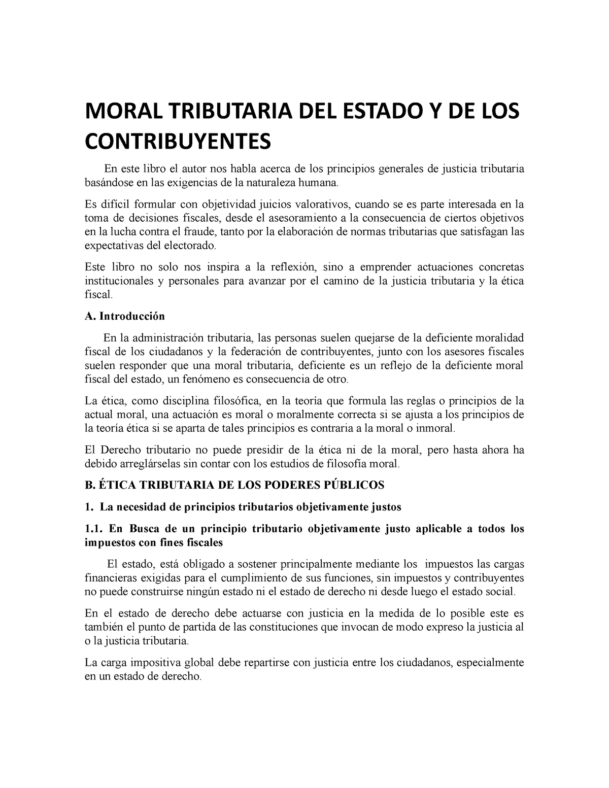 Moral 20 Moral Tributaria Del Estado Y De Los Contribuyentes En Este