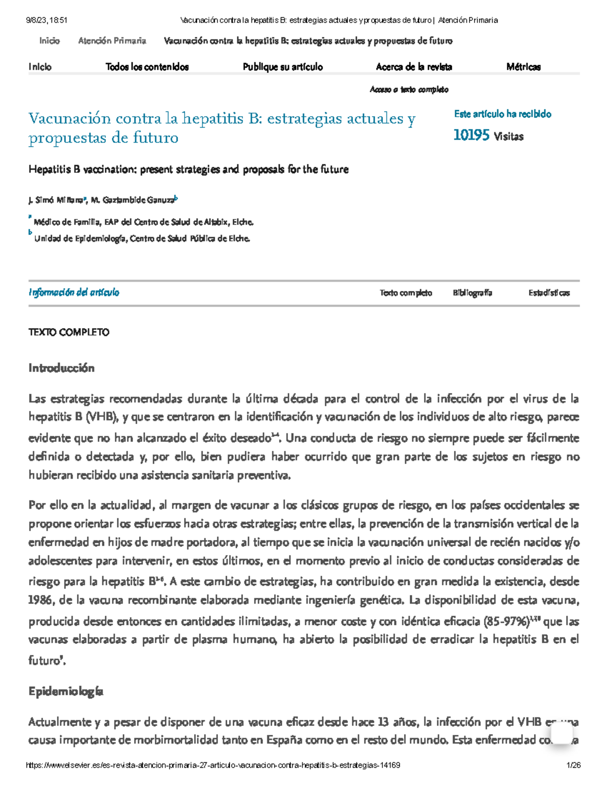 Vacunación contra la hepatitis B estrategias actuales y propuestas de ...