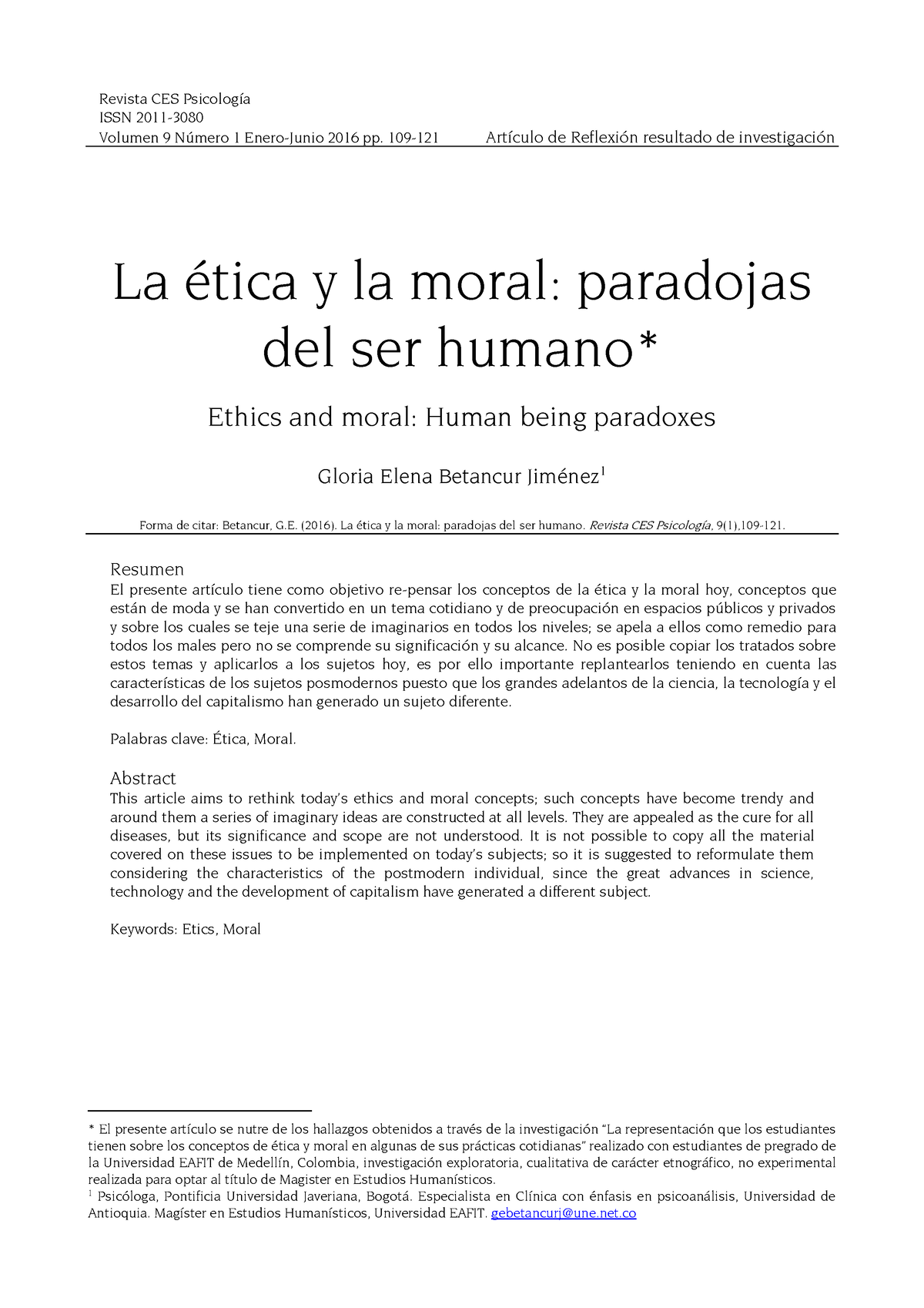 La ética Y La Moral En La Sociedad Para La Convivencia De Los Individuos Revista Ces 7105