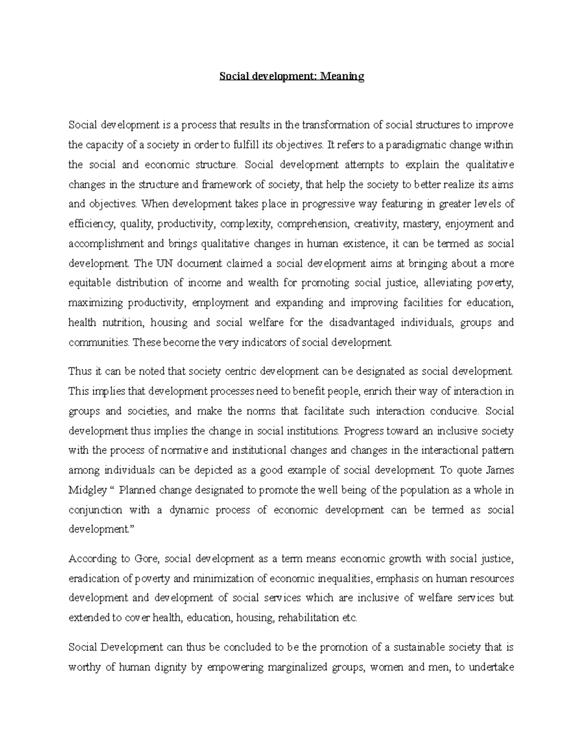 Social development Common course Sociology Social development