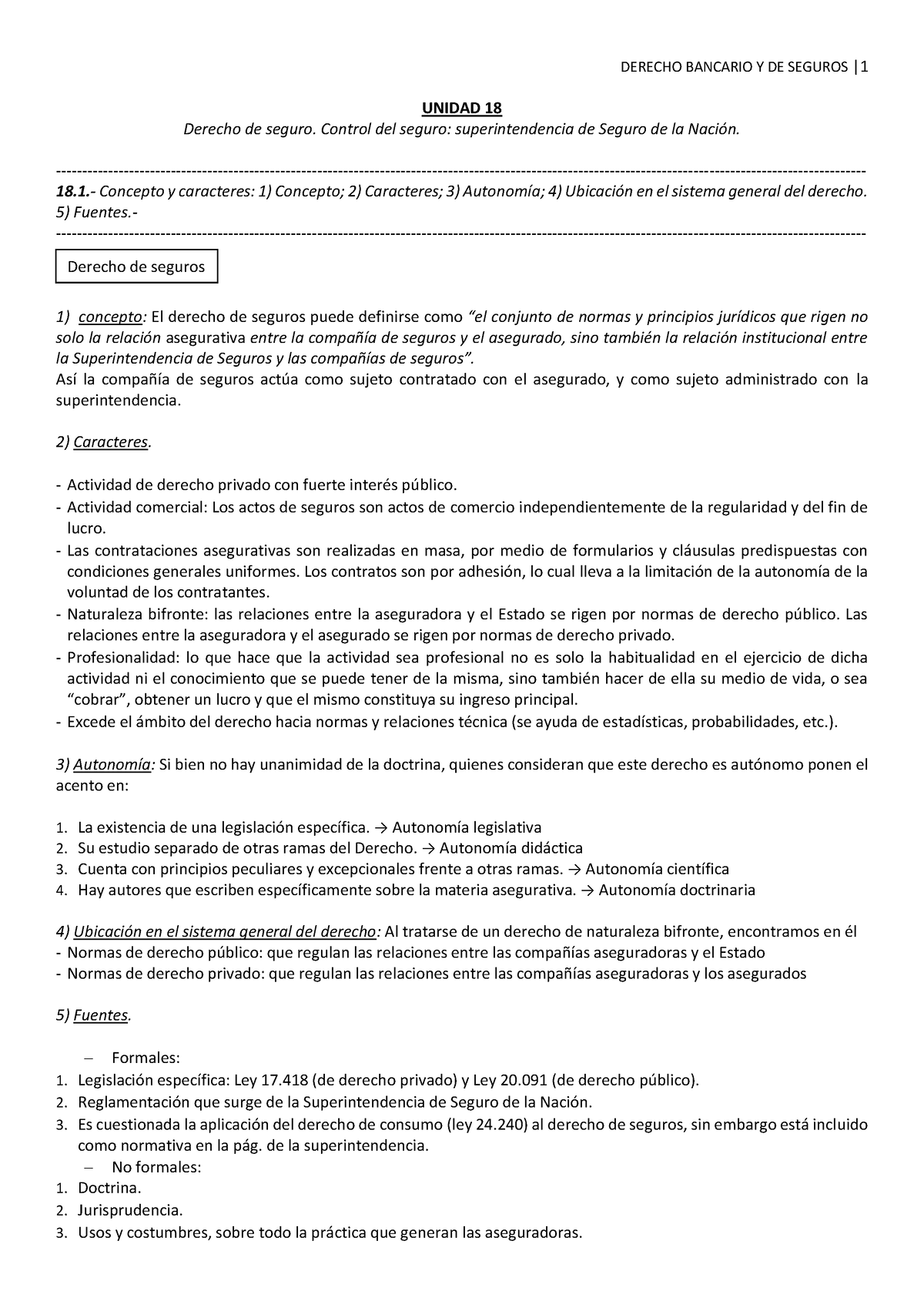 Unidad 18 Derecho De Seguros Introducción Unidad 18 Derecho De Seguro Control Del Seguro 9199