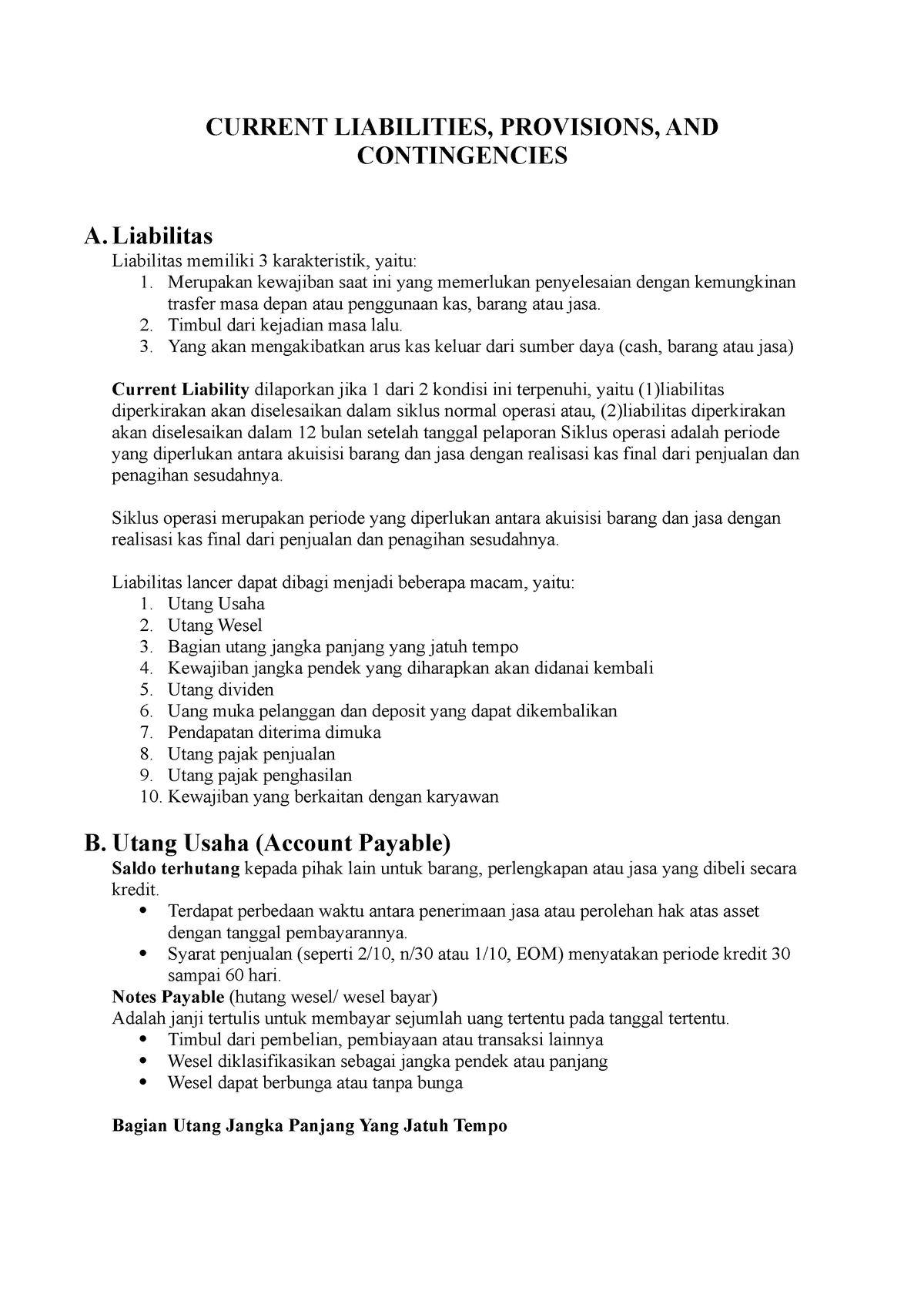 Current Liabilities (Bab 13) - StuDocu