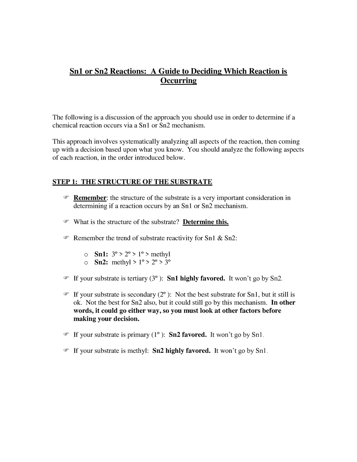 Sn1 Or Sn2 Reactions - Notes For Organic Chem - Sn1 Or Sn2 Reactions: A ...