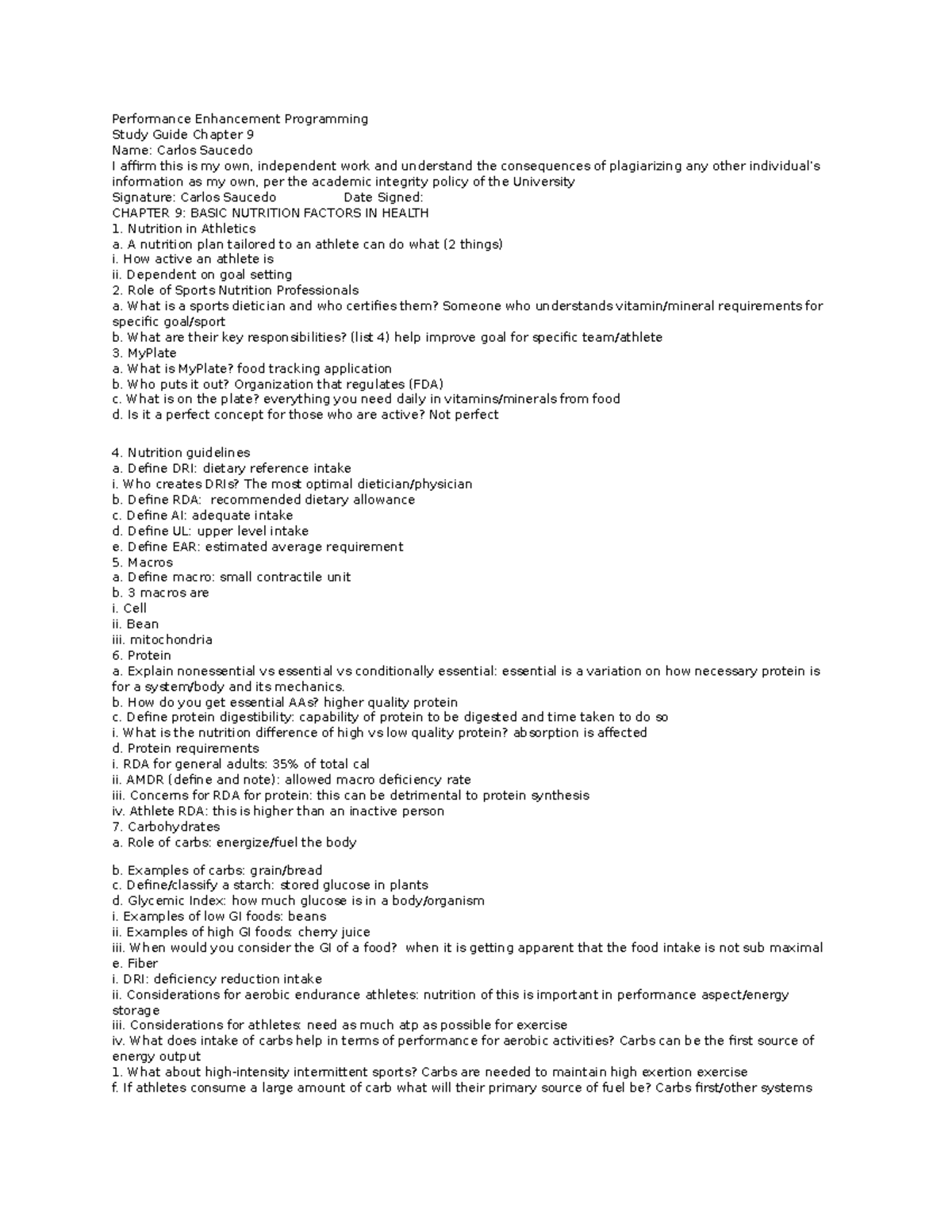 Ch.9 Study Guide PEP - Performance Enhancement Programming notes to ...