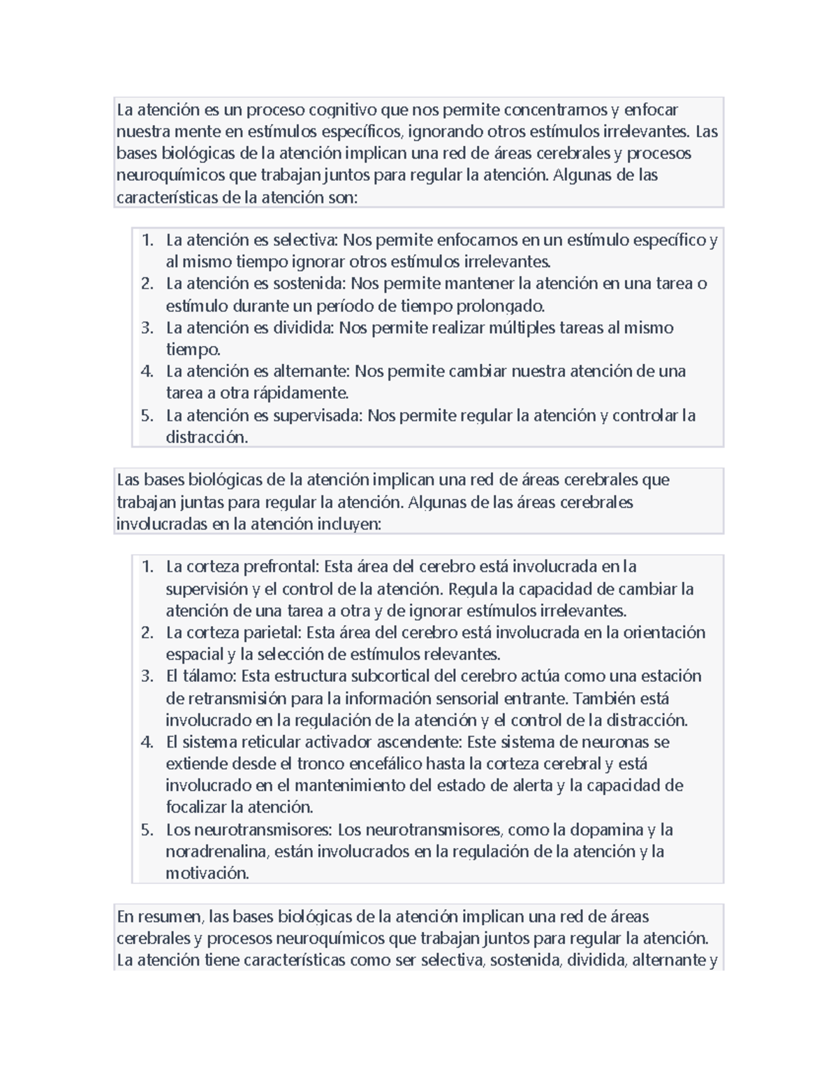 La atención es un proceso cognitivo que nos permite concentrarnos y ...