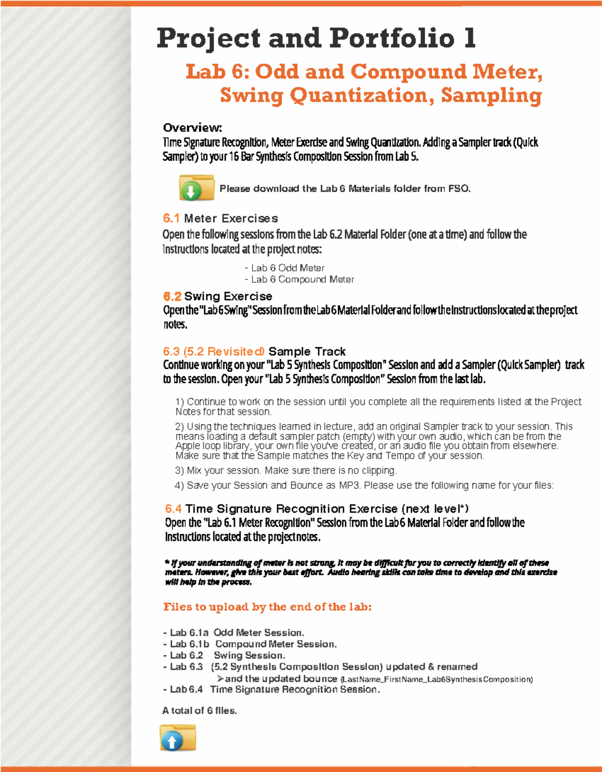 Lab 6 Instructions - notes - Project and Portfolio I Lab 6: Odd and ...