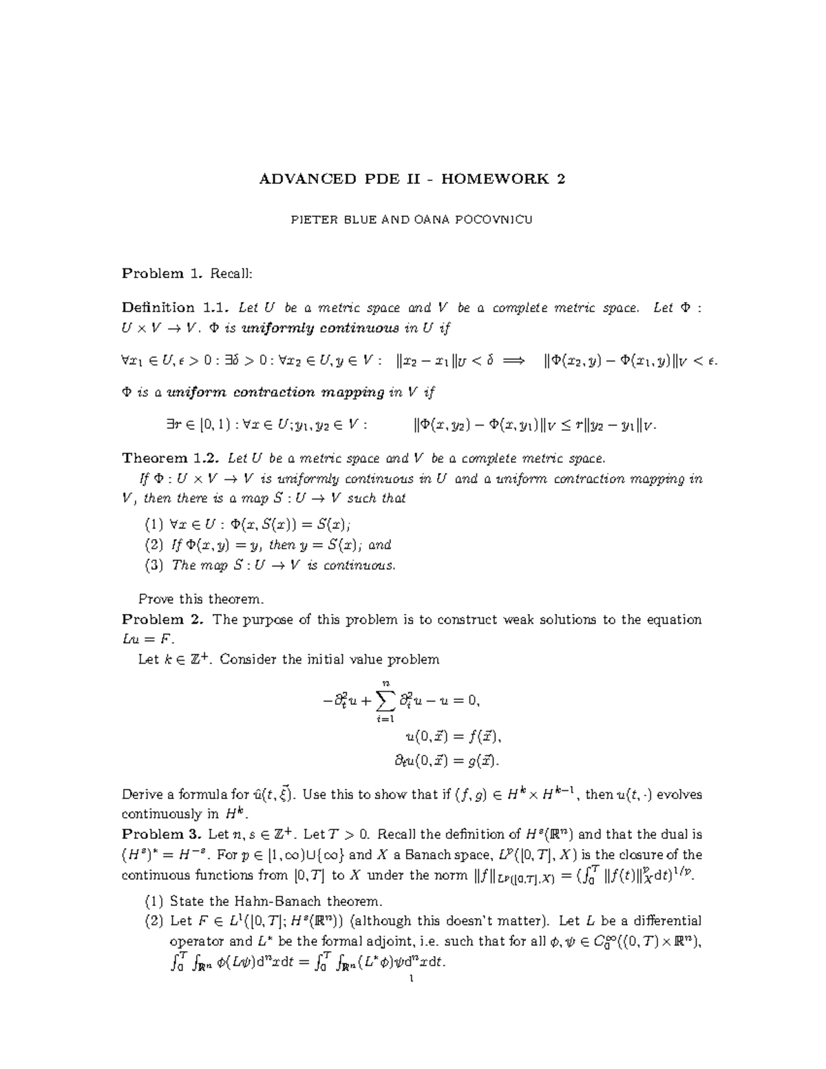 Sample/practice exam 2016, questions - ADVANCED PDE II - HOMEWORK 2 ...