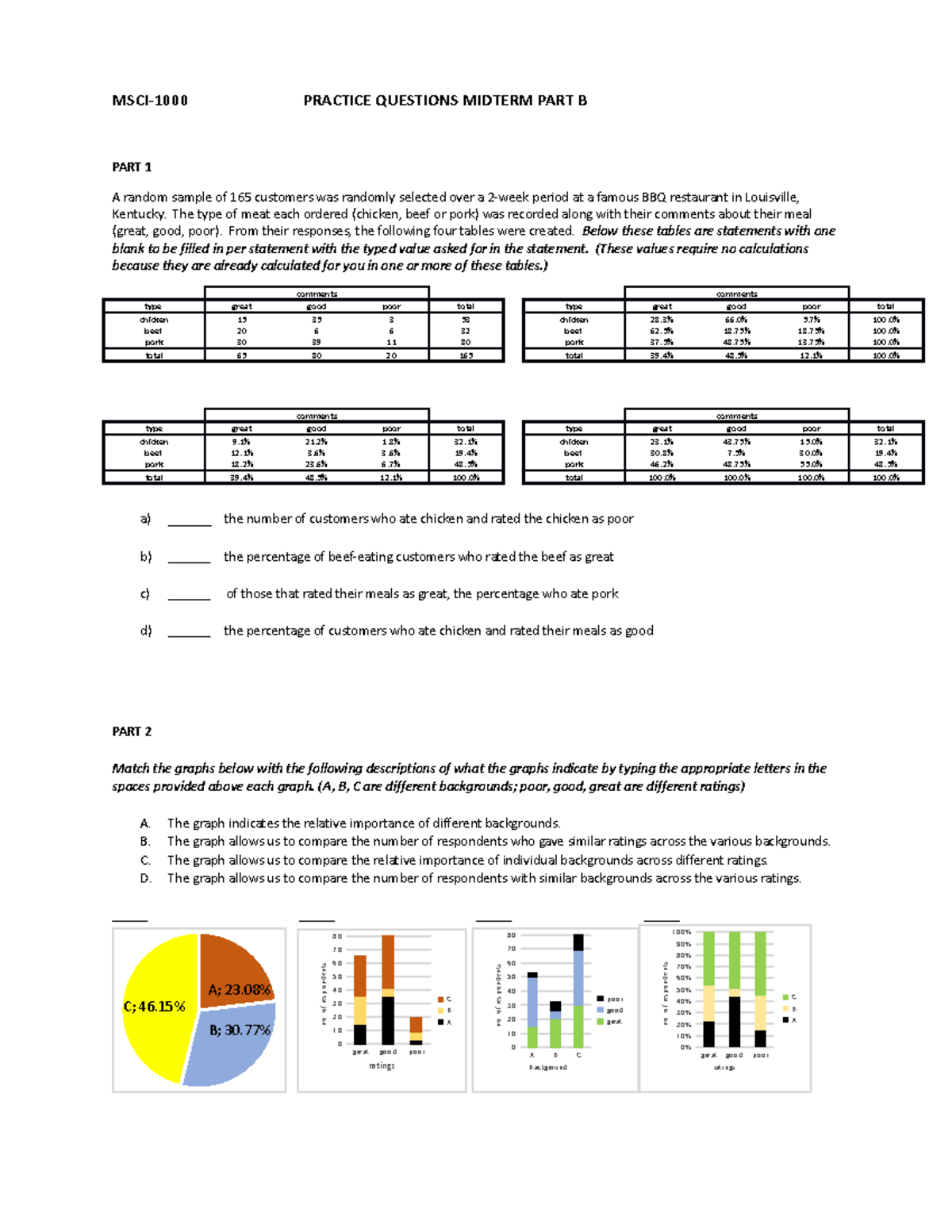 1000 Practicequestions Partb Midterm - MSCI-1000 PRACTICE QUESTIONS ...