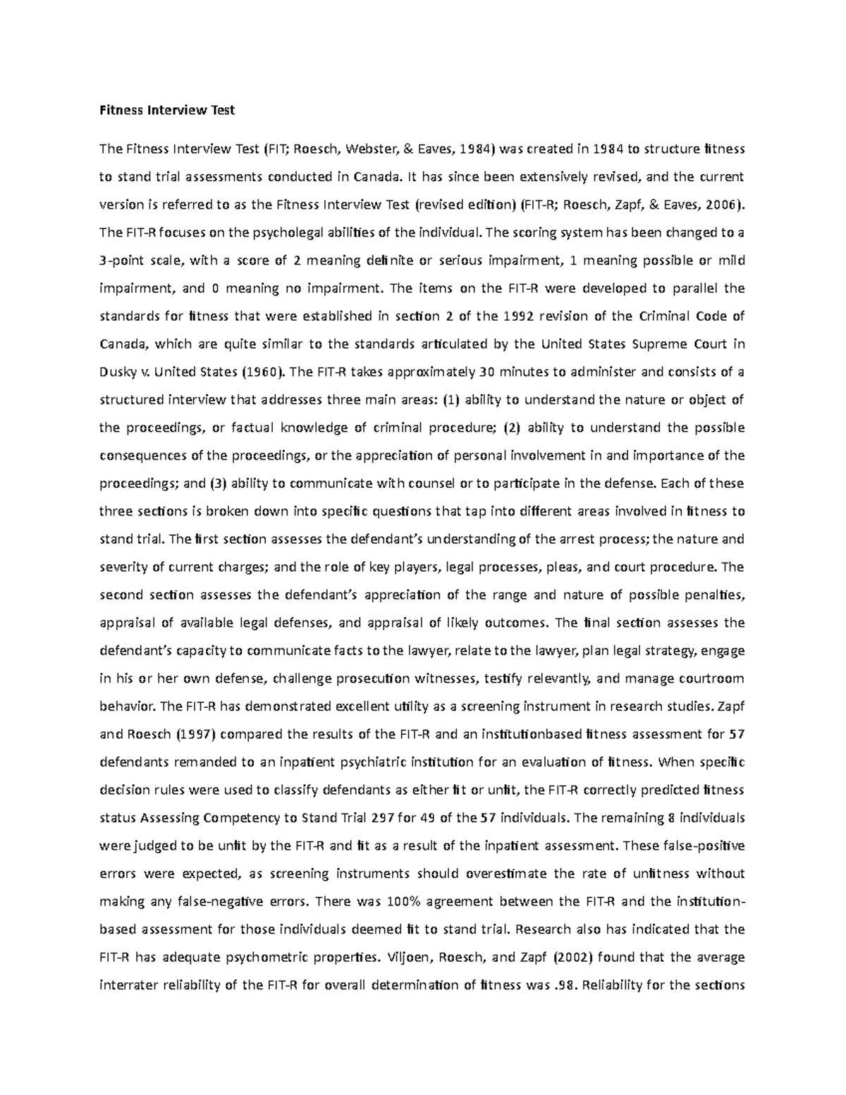 Fitness Interview Test - It has since been extensively revised, and the ...