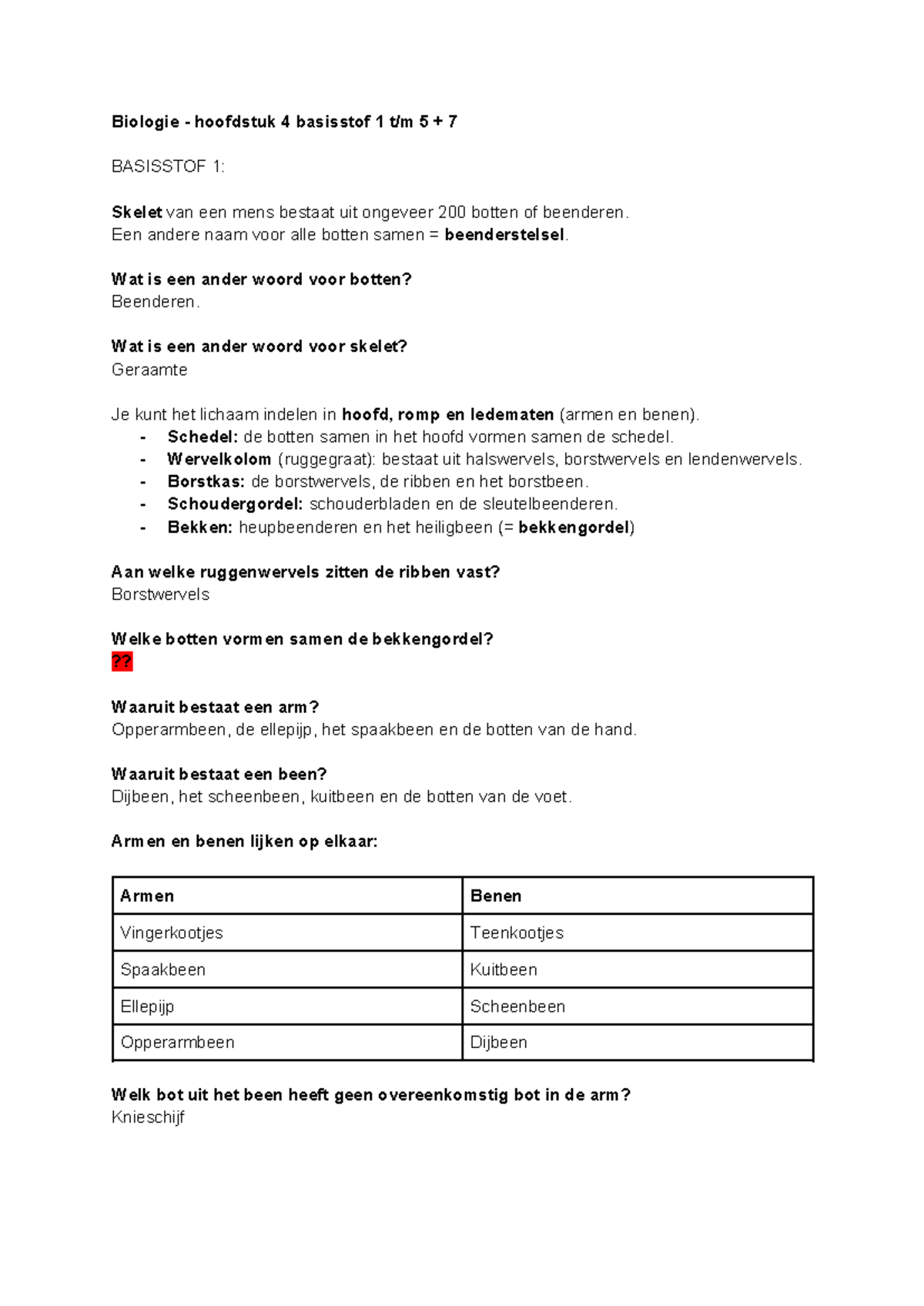 Biologie Hoofdstuk 4: Basisstof 1 T/m 5 + 7 - Biologie - Hoofdstuk 4 ...