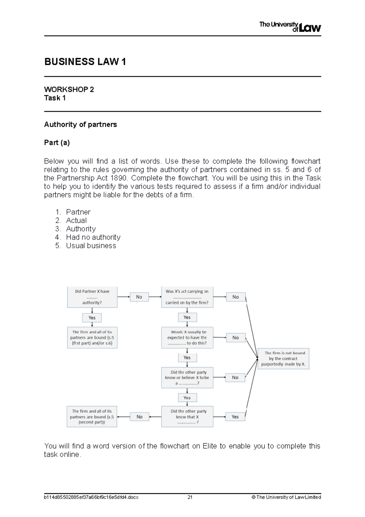 BUSINESS LAW 1 ENGAGE TASK 1 - BUSINESS LAW 1 WORKSHOP 2 Task 1 ...