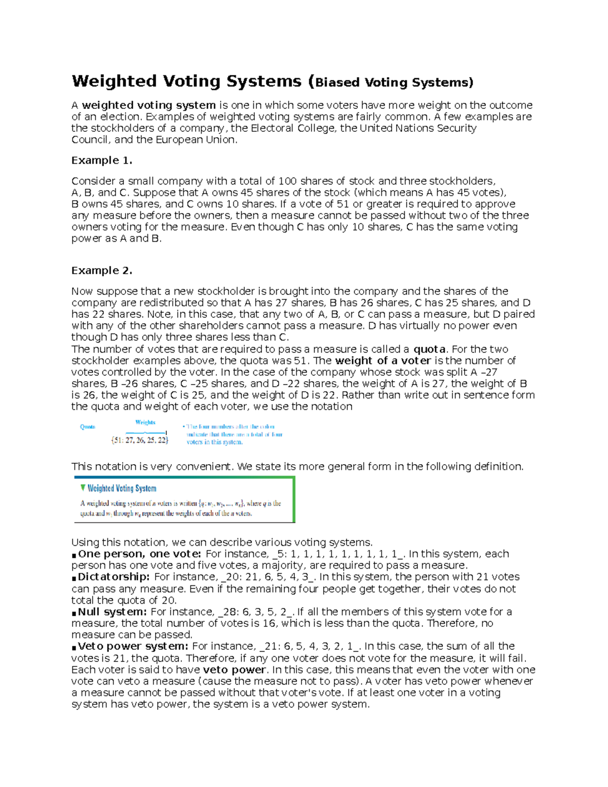 Weighted Voting Systems - Examples Of Weighted Voting Systems Are ...