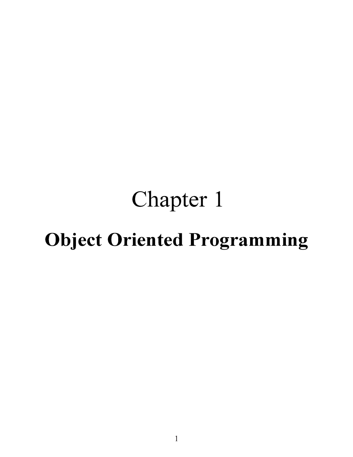 Chapter 1 Object Oriented Programming-1 - Chapter 1 Object Oriented ...