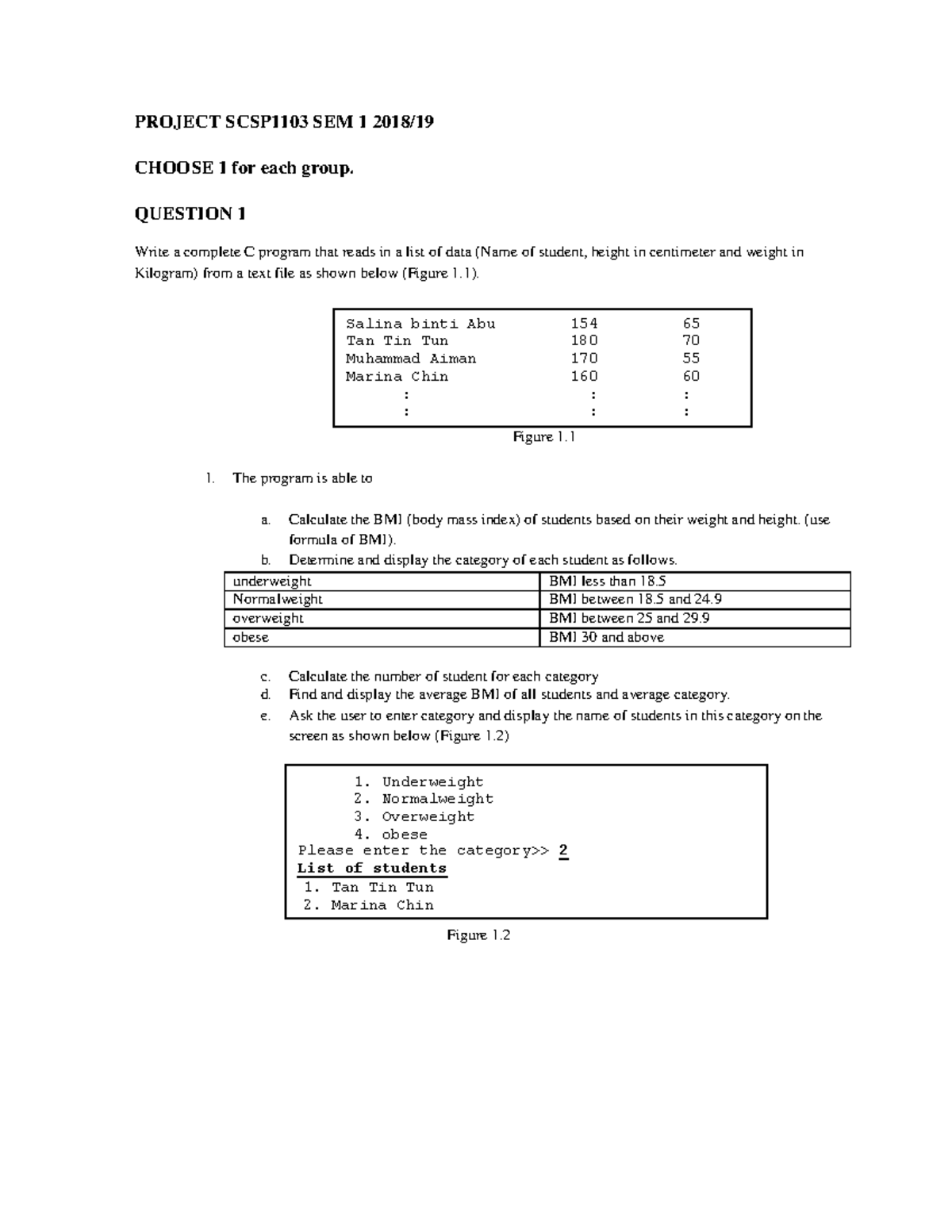 Project SCSP1103 2018 C PROGRAMMING CHAP - PROJECT SCSP1103 SEM 1 2018 ...