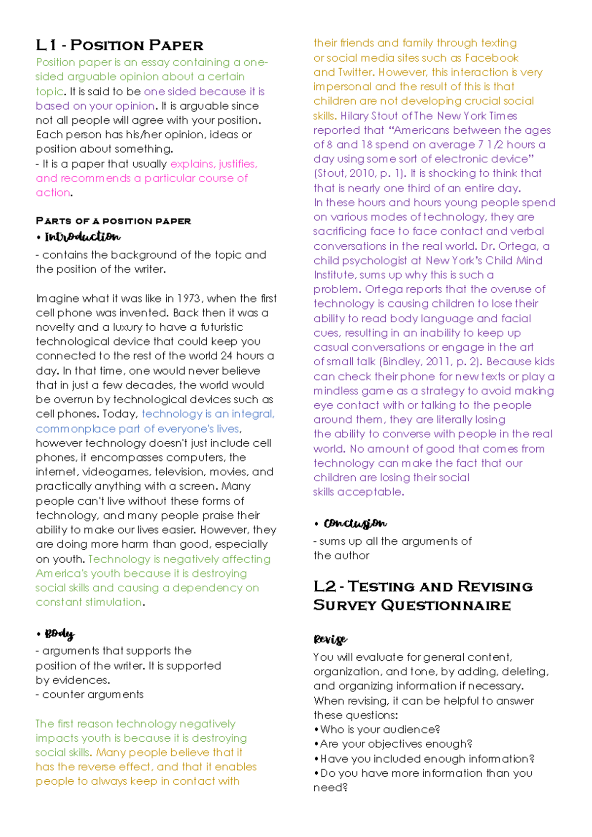 EAPP Q2 Semi Final - L1 - Position Paper Position paper is an essay ...