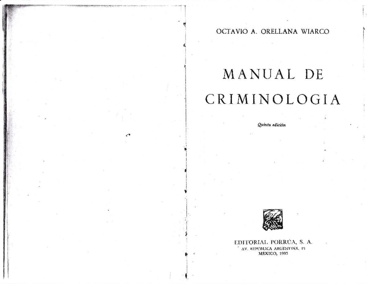 Manual De Criminologia Octavio Orellana Pdf Gratis