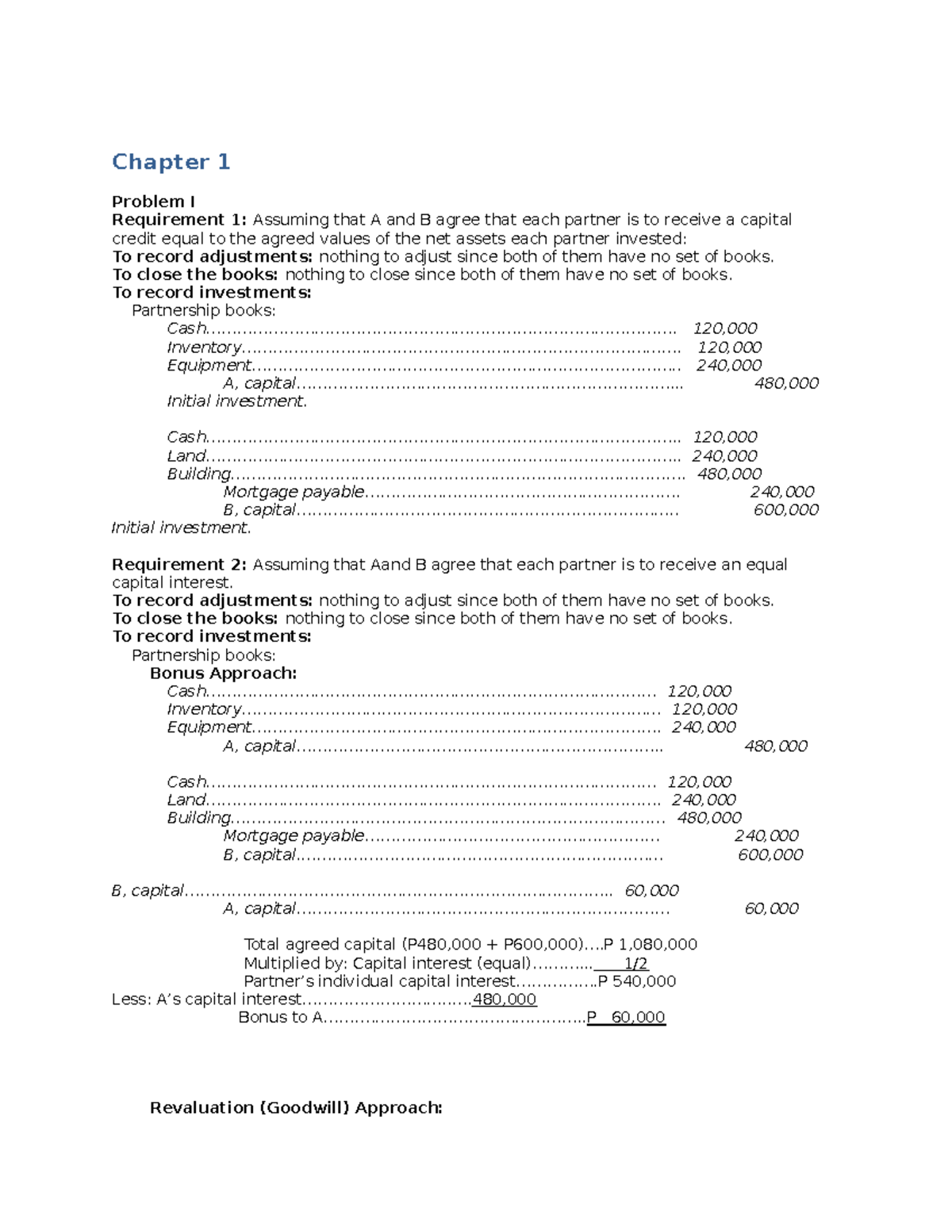 Advanced Accounting 1 - Chapter 1 Solution Manual Only - Chapter 1 ...