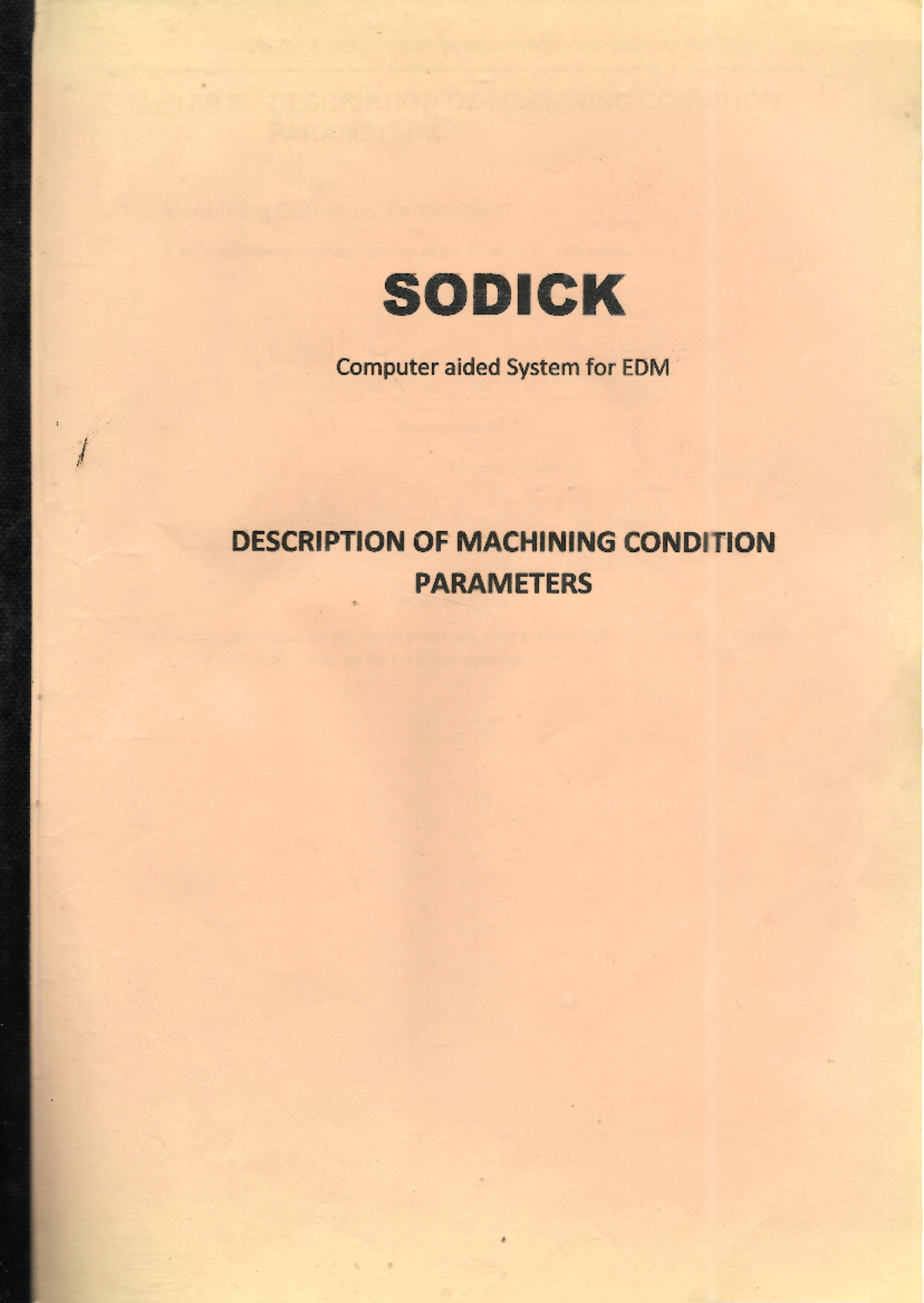 Description of Machining Conditions Parameters - Mechanical Engineering ...