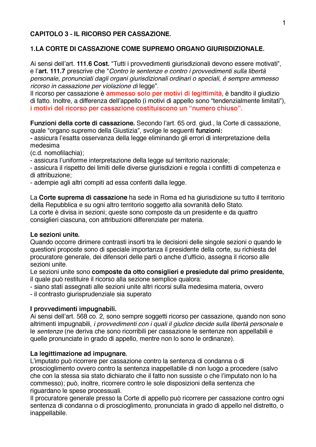 Il Ricorso Per Cassazine. PDF E Le Misure Cautelari - 1 CAPITOLO 3 IL ...