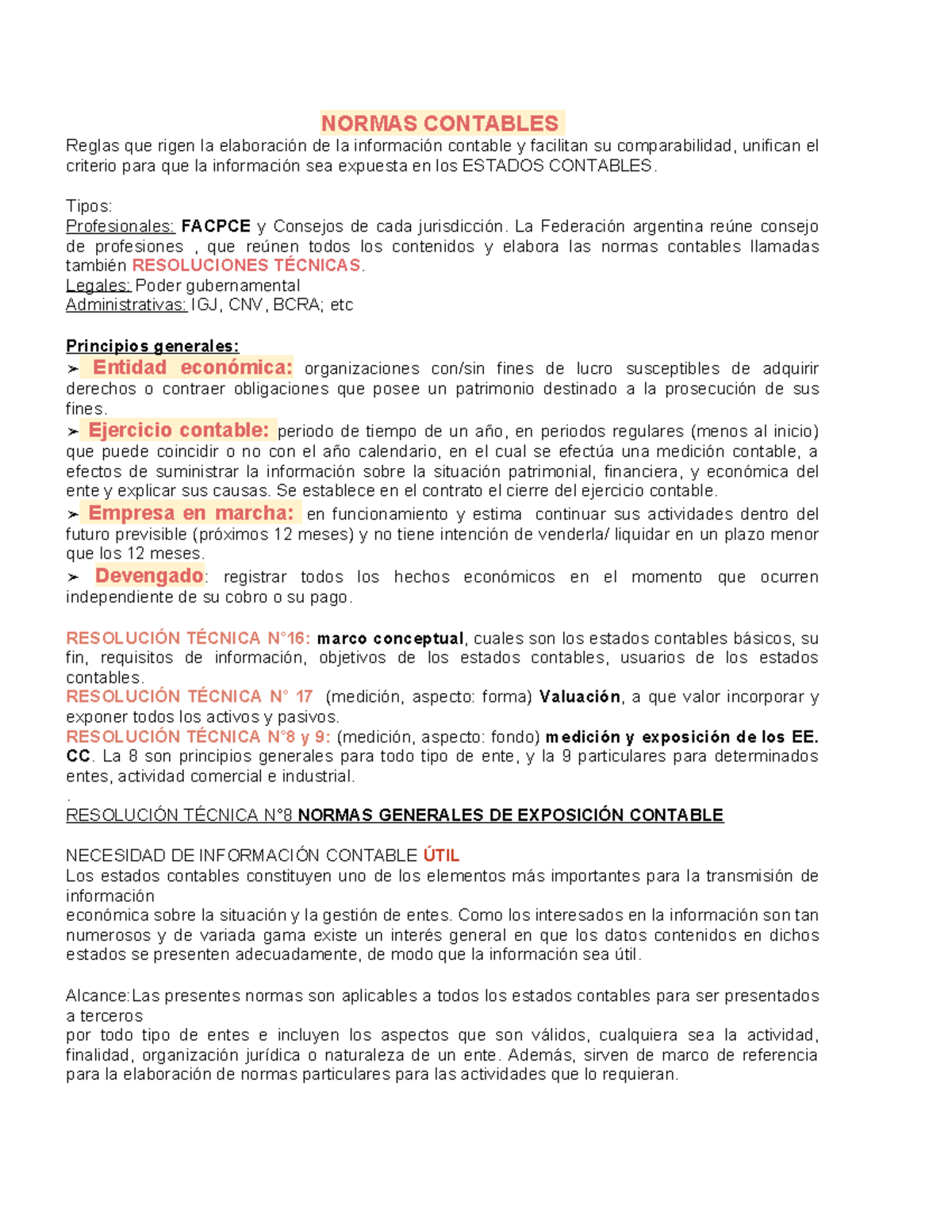 Resoluciones Tecnicas - NORMAS CONTABLES Reglas que rigen la ...