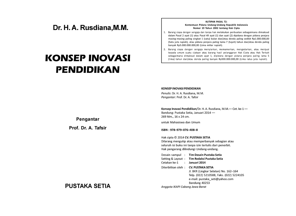 Buku Konsep Inovasi Pendidikan - KONSEP INOVASI PENDIDIKAN Penulis: Dr ...