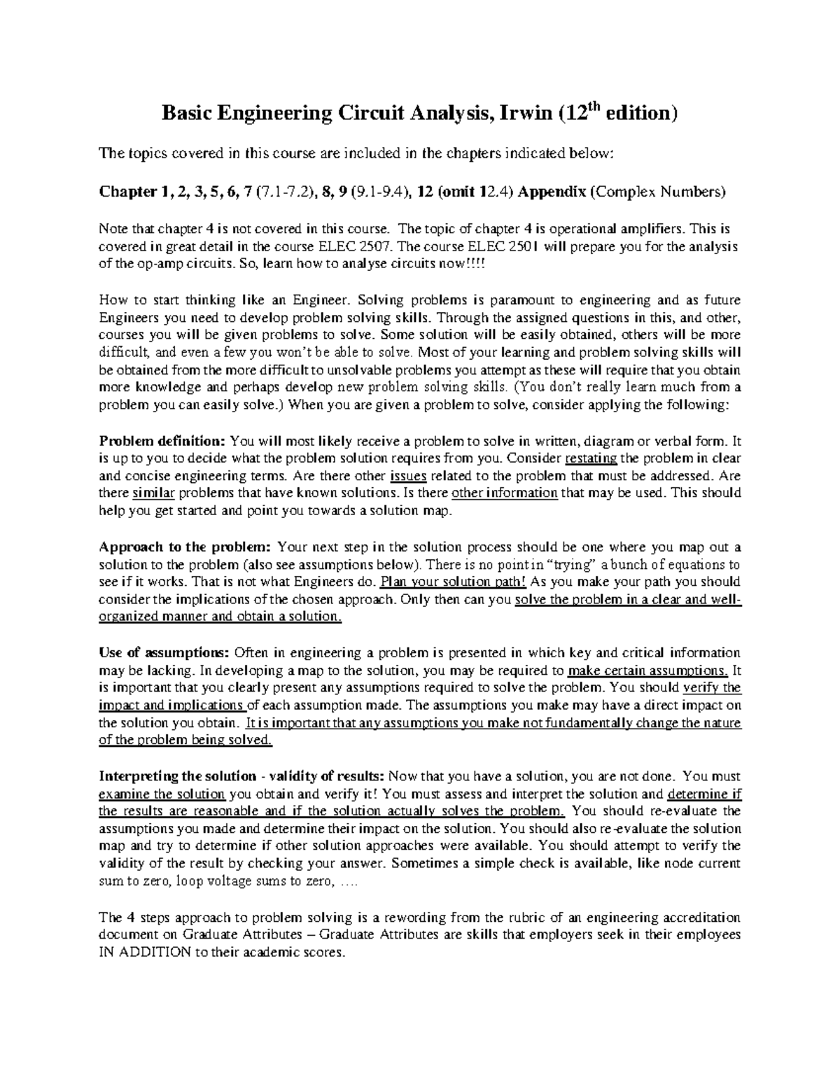 ELEC 2501 Fall 2023 PA session question list - Basic Engineering ...