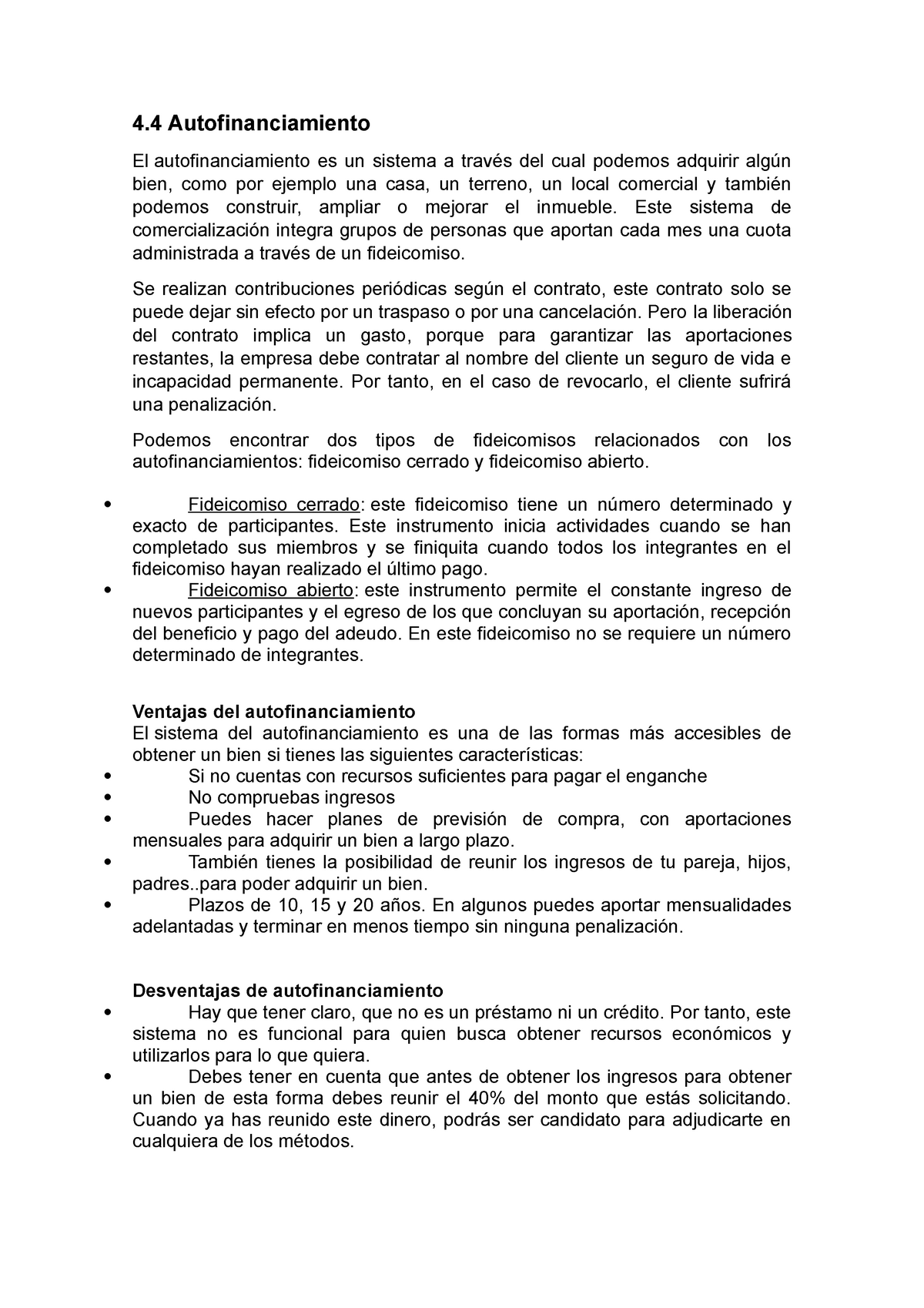 resumen unidad 4 tema  y  - 4 Autofinanciamiento El - Studocu