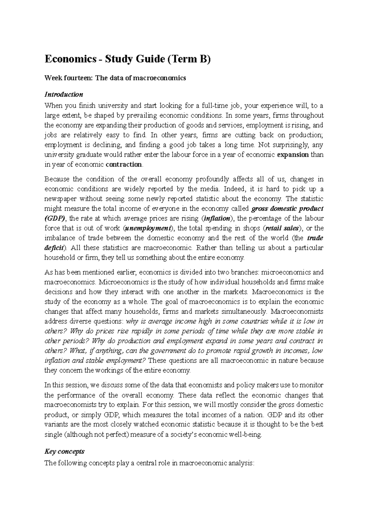 Study Guide (Term B) - Activities that need to be done in order to ...