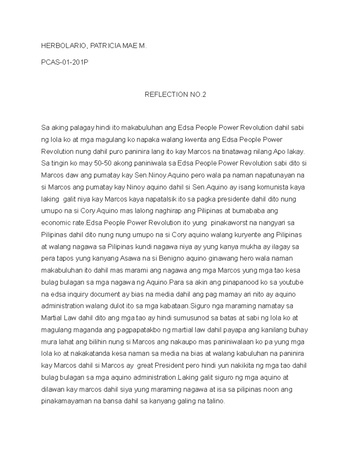 Reflection - is the study of politics and power from domestic ...