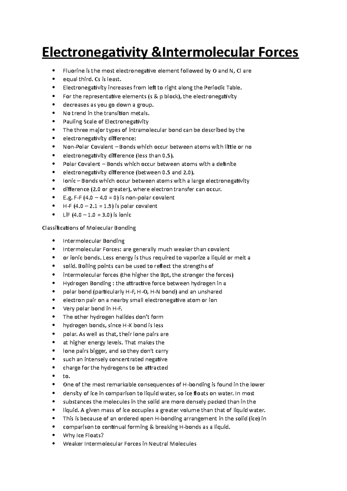 Electronegativity - science of drugs lecture note - Electronegativity ...