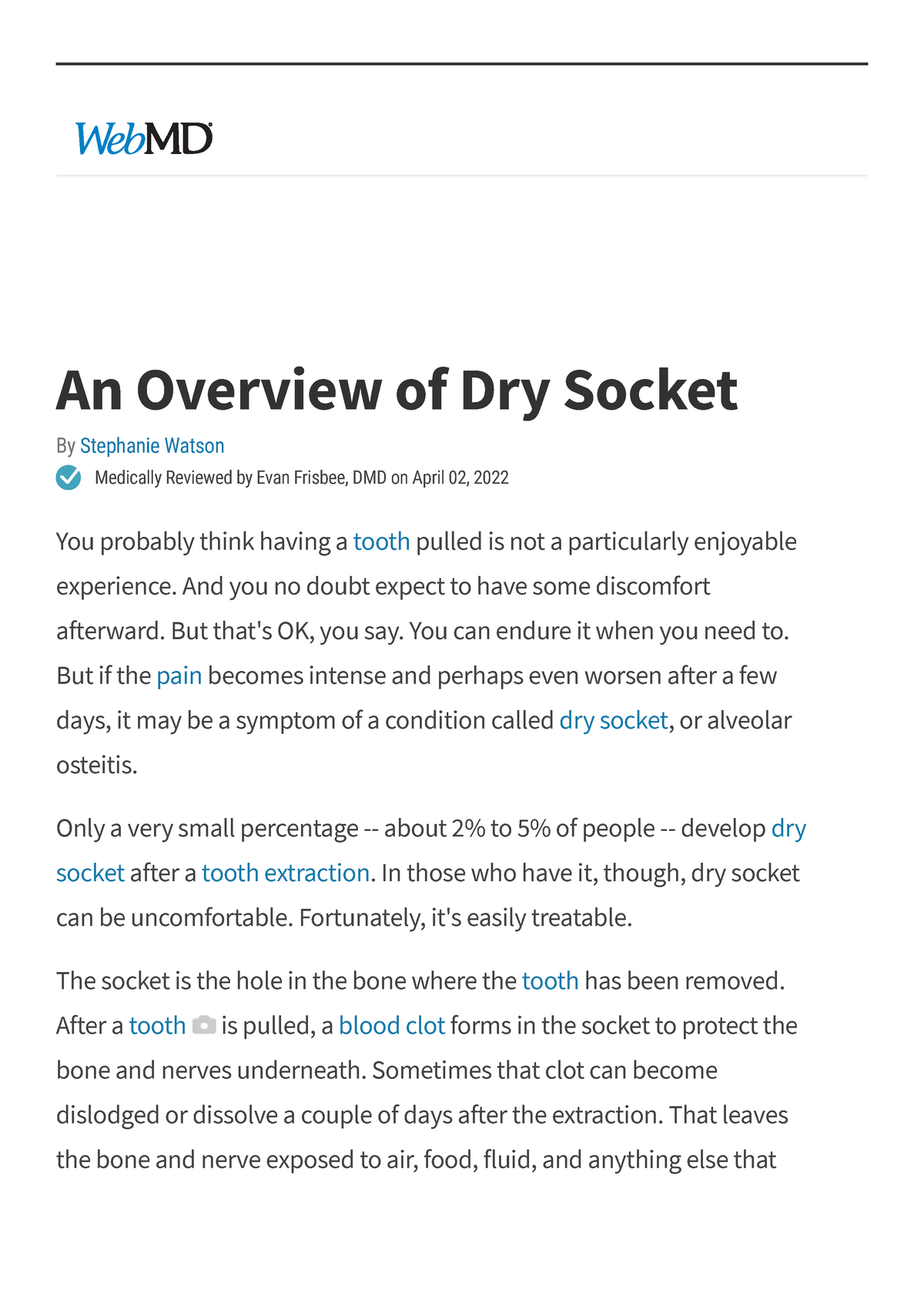 Dry Socket- Symptoms, Causes, Treatment, Prevention - An Overview Of ...