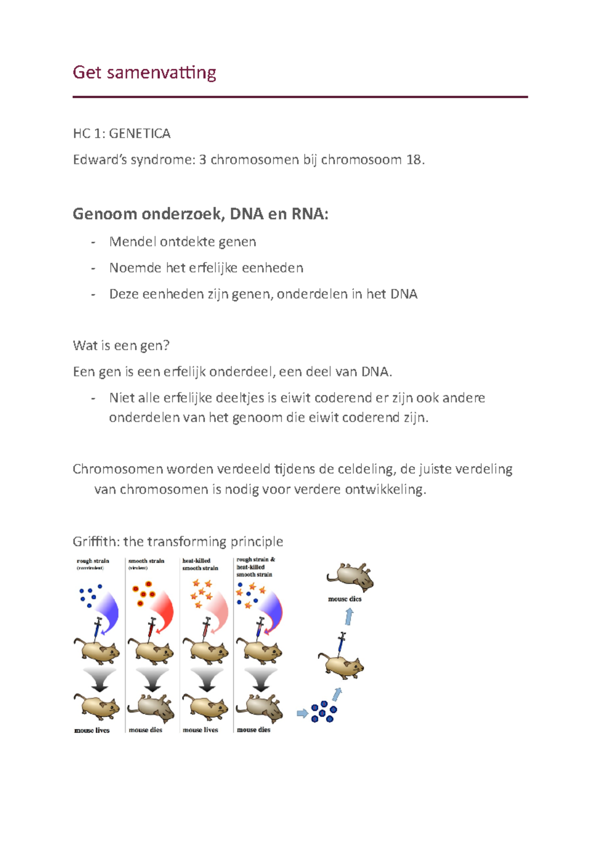 Get Samenvatting - Genoom Onderzoek, DNA En RNA: Mendel Ontdekte Genen ...