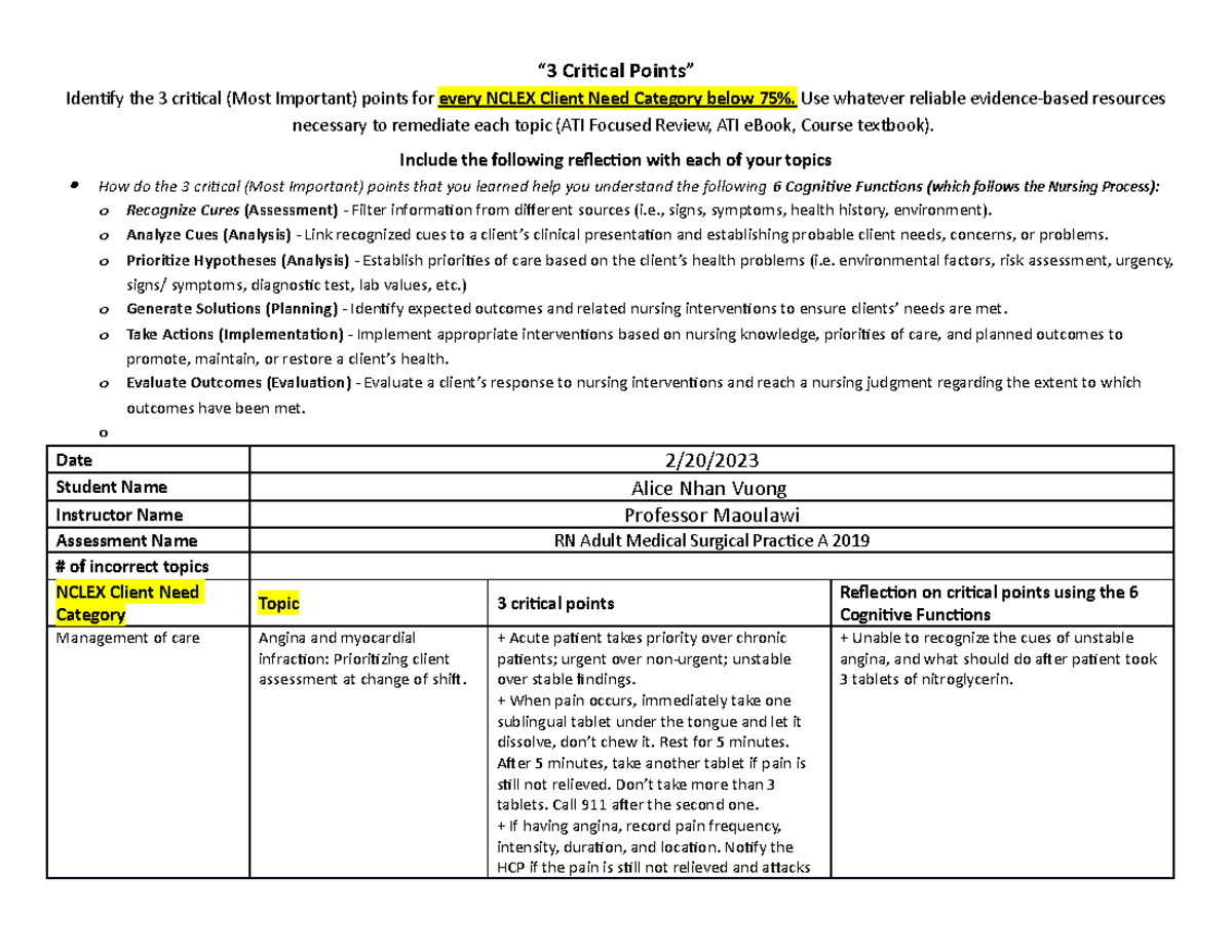 Focused Review - Remediation MS Practice A - “3 Critical Points ...