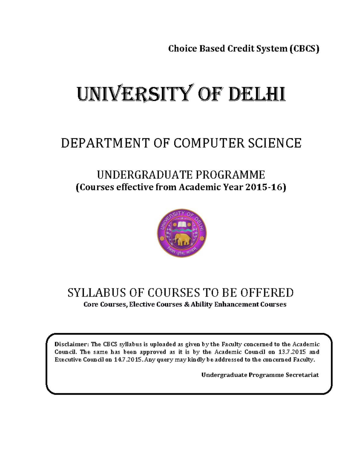 B.A. Prog. Computer Application - Choice Based Credit System (CBCS ...