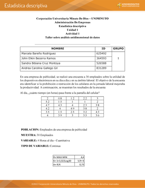 Actividad Guia 2 Estadistica Descriptiva 1197 - GUIA NUMERO 2 NOMBRES Y ...