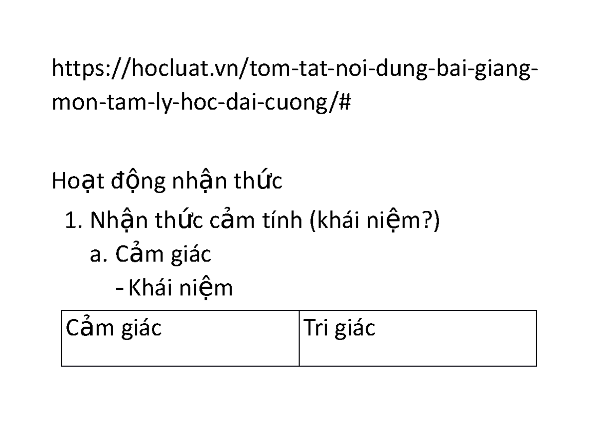 Hoạt động nhận thức - Cảm giác và tri giác - hocluat/tom-tat-noi-dung ...