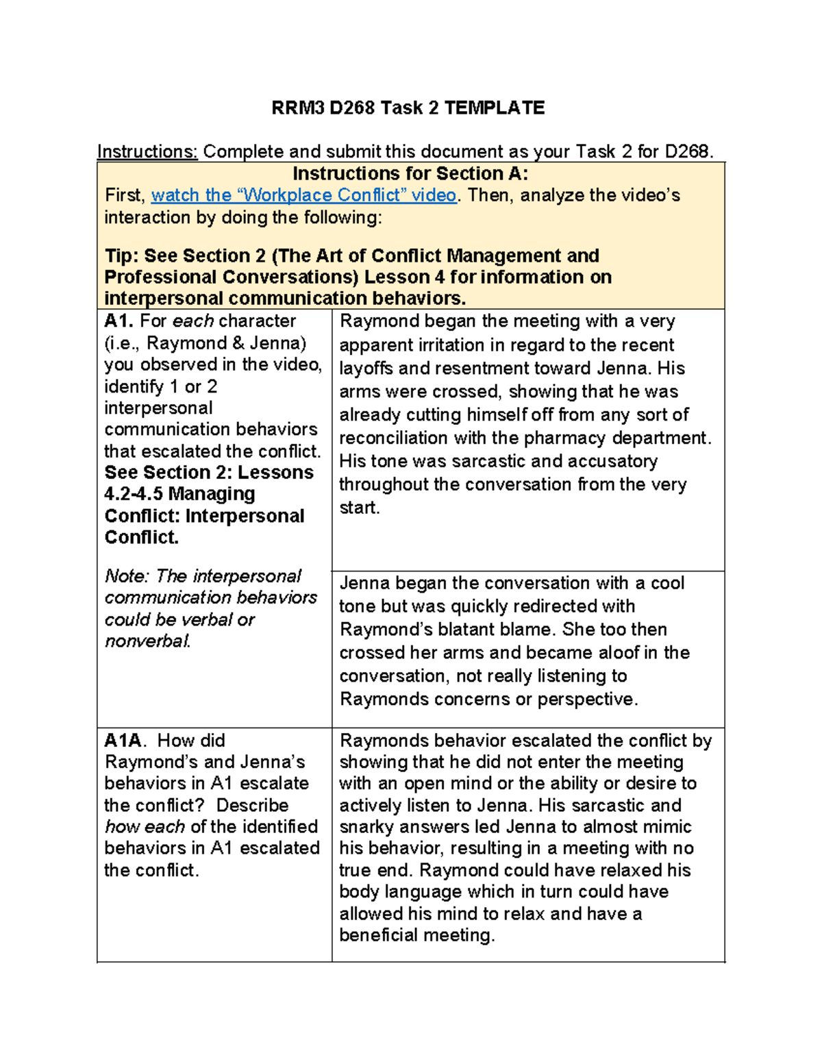 D268 Task 2 passed - RRM3 D268 Task 2 TEMPLATE Instructions: Complete ...