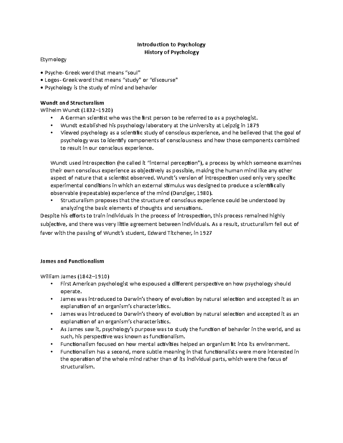 Introduction To Psychology 1st Part The Theories And History Introduction To Psychology 1st Part The Theories And History