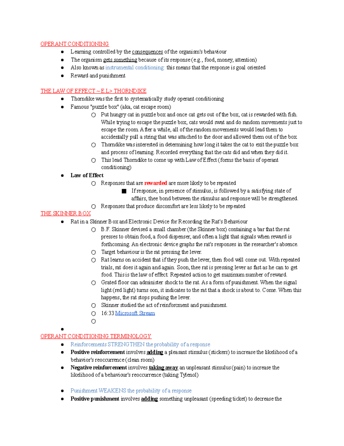 Chapter 6 Learning Part 2 (Operant Conditioning) - OPERANT CONDITIONING ...